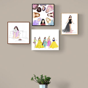 Poster illustration de mode, croquis,