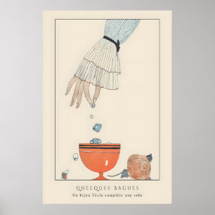 Poster Illustration de mode des années 1920 dans le style