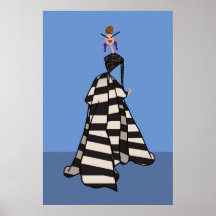Illustration de mode féminine en noir et blanc