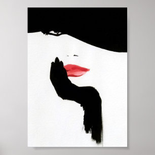 Poster Illustration de mode Vintage rétro Casquette noir