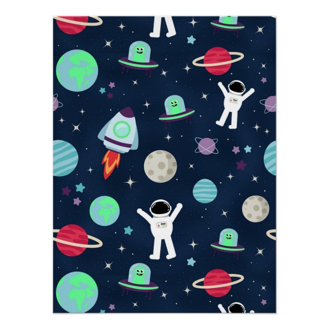 Poster Illustration de motif spatial (Devant)