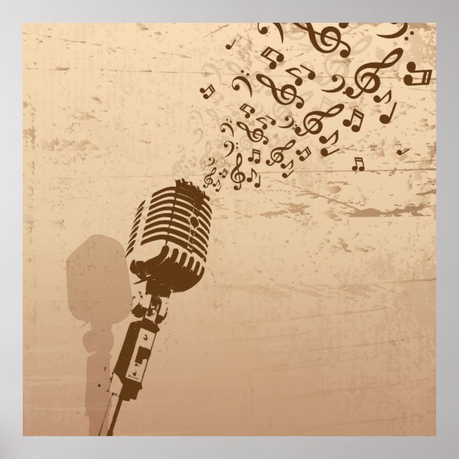 Poster Illustration de musique rétro (Devant)