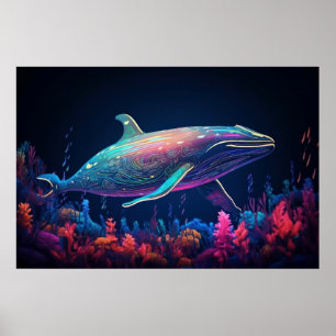Poster Illustration de néon esthétique