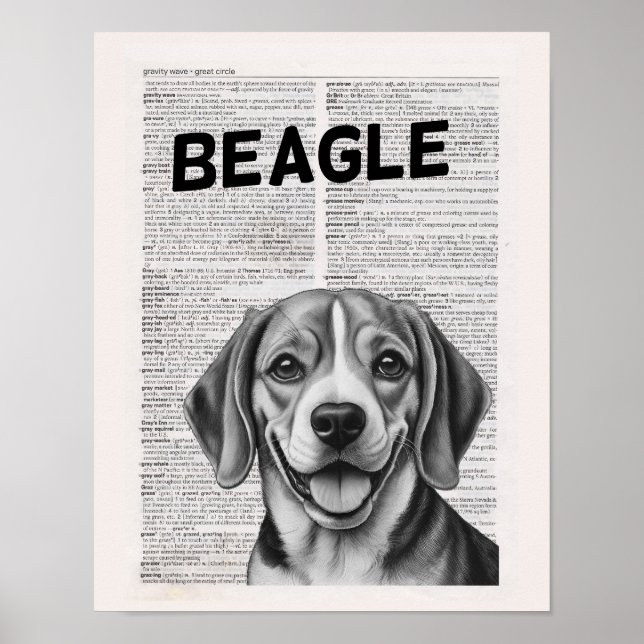 Poster Illustration de page du dictionnaire beagle (Devant)