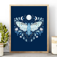 Illustration de papillon abstrait bleu et blanc mo
