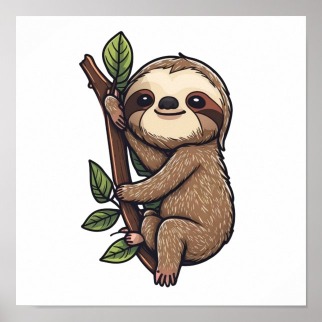 Poster Illustration de paresse de dessin (Devant)