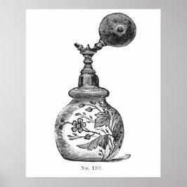 Poster Illustration de parfum vintage noir et blanc