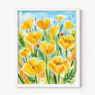 Poster Illustration de Pavots de Californie