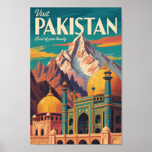 Poster Illustration de paysage pakistanais Art de voyage 