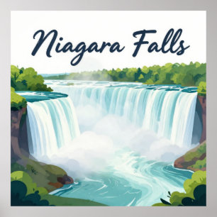 Poster Illustration de paysage pictural des chutes du Nia