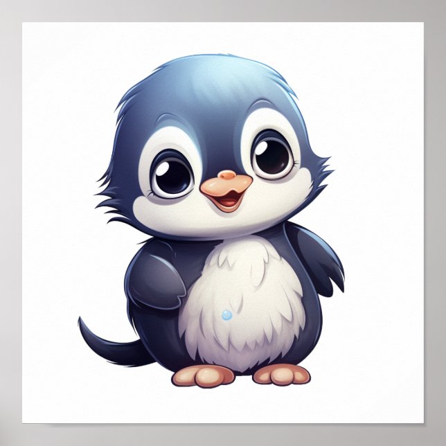 Poster Illustration de pingouin de dessin (Devant)