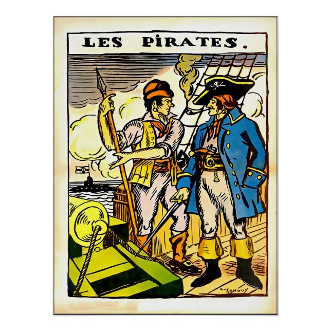 Poster Illustration de pirates français Vintages (Devant)