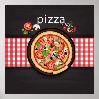 Poster Illustration de pizza