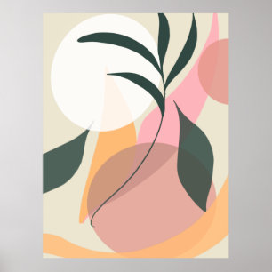 Poster Illustration de plante abstraite Formes de verdure