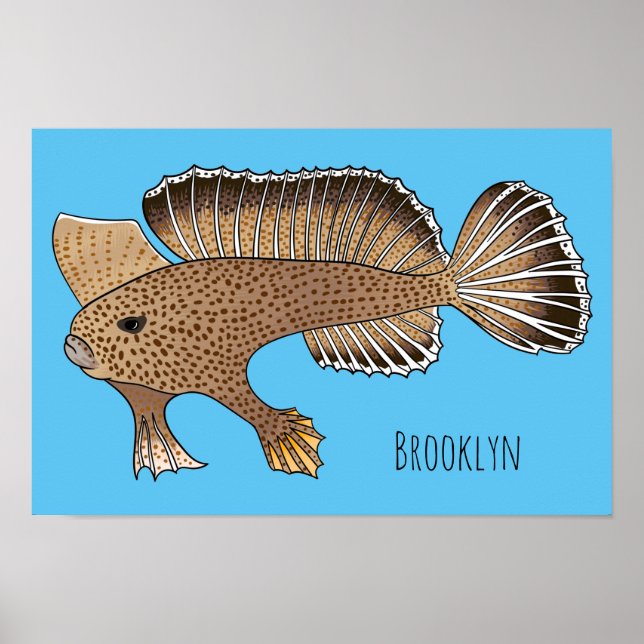Poster Illustration de poisson à main (Devant)