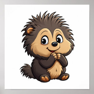 Poster Illustration de porcupine de dessin