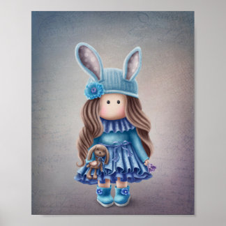 Poster Illustration de poupée mignonne