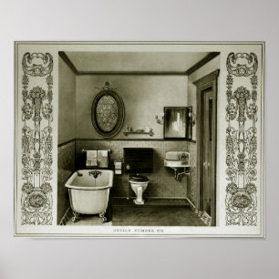 Poster Illustration de salle de bain vintage 1903