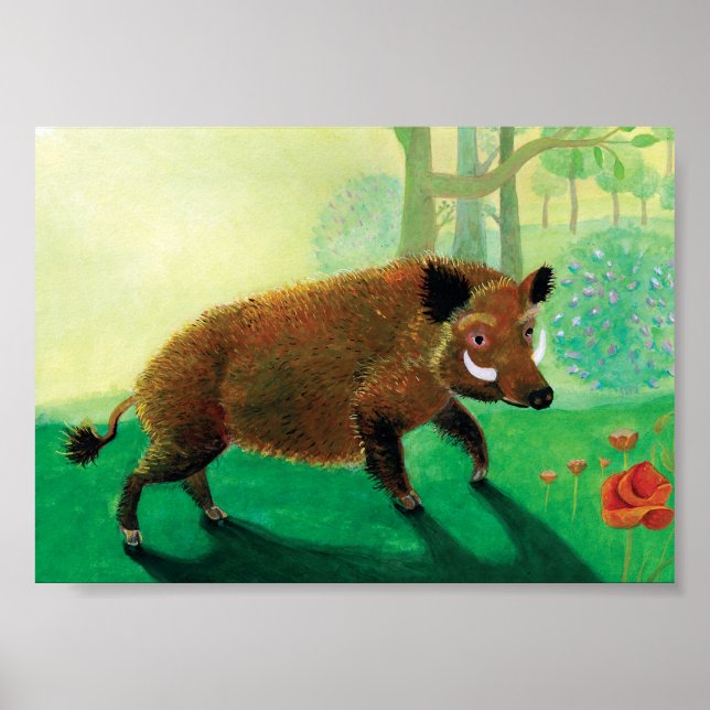 Poster Illustration de sanglier (Devant)