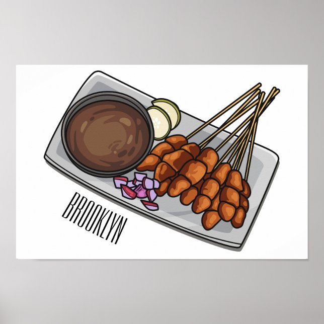 Poster Illustration de Satay (Devant)
