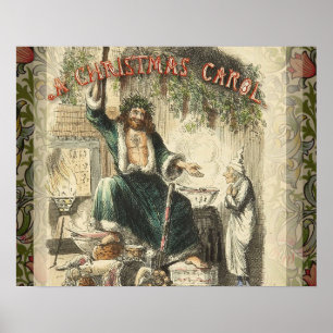 Poster Illustration de Scrooge du Chant de Noël avec le F