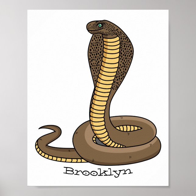 Poster Illustration de serpent à cobra Brown (Devant)