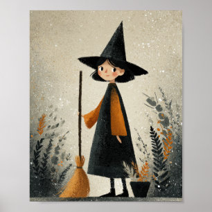 Poster Illustration de sorcière lunaire de la pépinière d