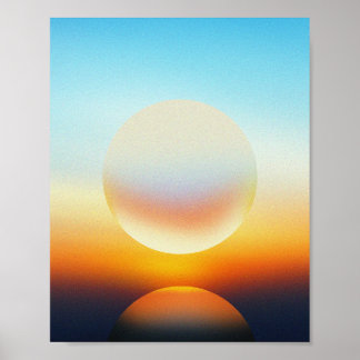 Poster Illustration de sphère de coucher de soleil abstra