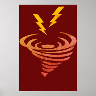 Poster Illustration de tempête de nuages d'entonnoir Art,