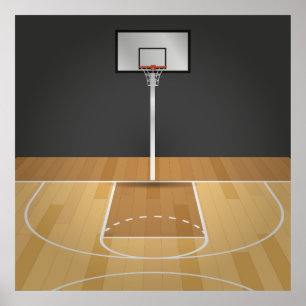 Poster Illustration de terrain de basket