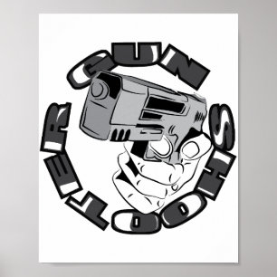 Poster Illustration de tir d'arme