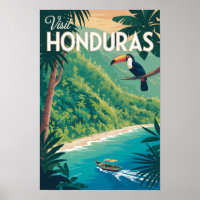 Illustration de Toucan du Honduras Art de Voyage V