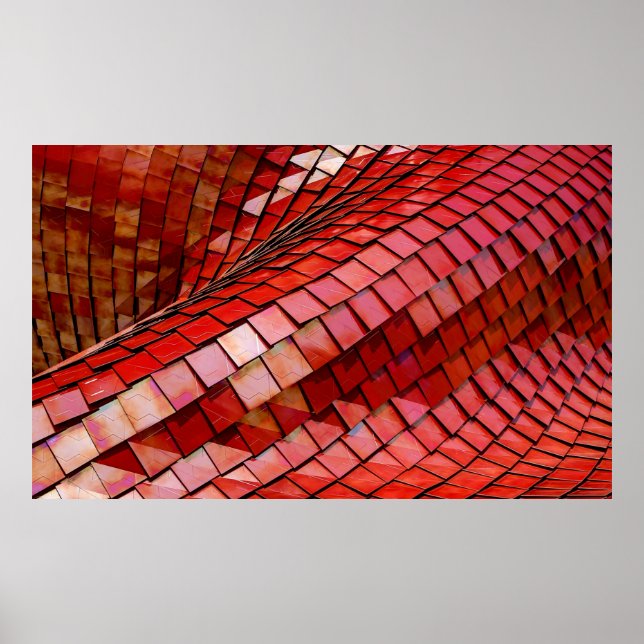 Poster Illustration de tuiles rouges (Devant)