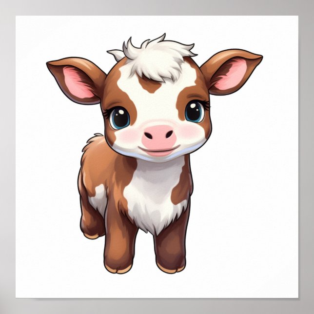 Poster Illustration de vache caricaturale (Devant)