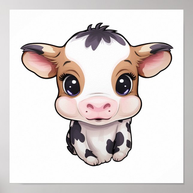 Poster Illustration de vache caricaturale (Devant)