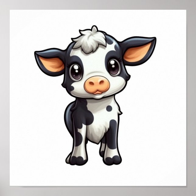 Poster Illustration de vache caricaturale (Devant)