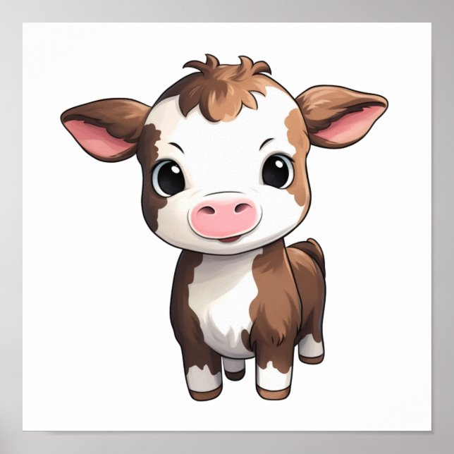 Poster Illustration de vache caricaturale (Devant)