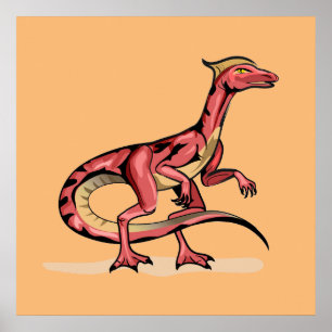Poster Illustration De Velociraptor.