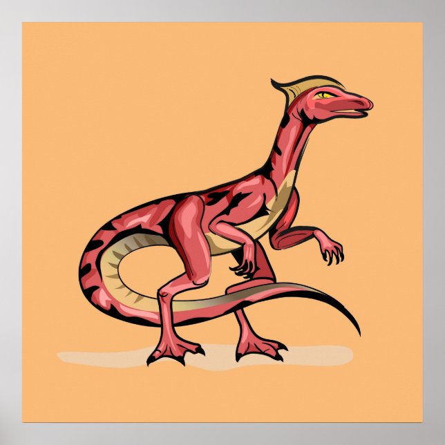 Poster Illustration De Velociraptor. (Devant)