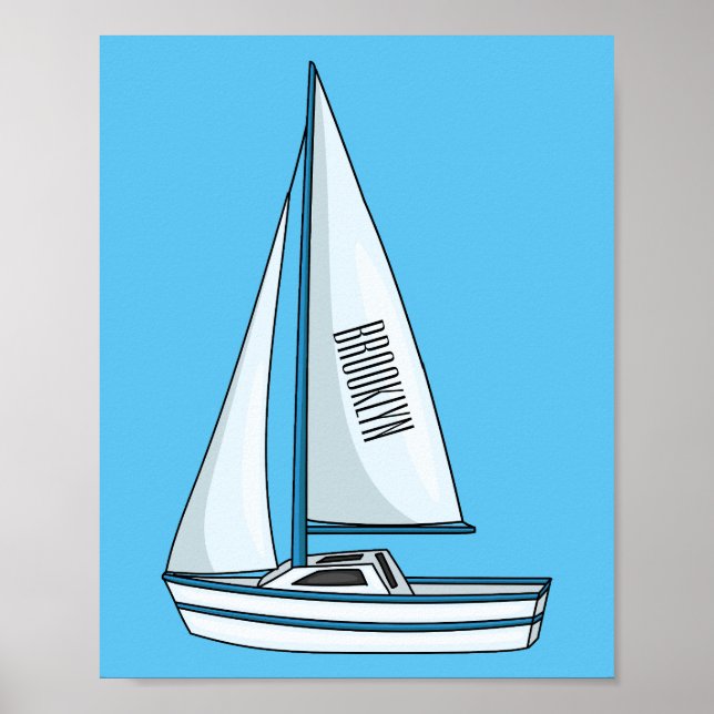 Poster Illustration de voilier (Devant)