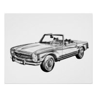 Illustration de voiture convertible Mercedes Benz