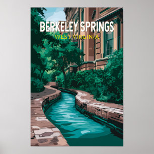 Poster Illustration de voyage à Berkeley Springs Virginie