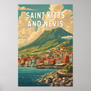 Poster Illustration de voyage à Saint-Kitset-Nevis Art