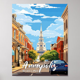 Poster Illustration de voyage artistique vintage d'Annapo