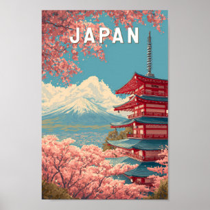 Poster Illustration de voyage artistique vintage du Japon