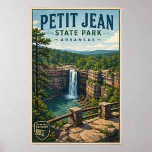 Poster Illustration de voyage au parc d'État Petit Jean A