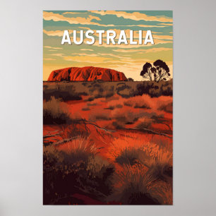 Poster Illustration de voyage Australie Art vintage