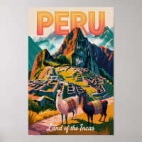 Illustration de voyage de Machu Picchu Pérou Art V