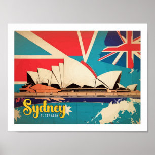 Poster Illustration de voyage de Sydney Australia Pop Art
