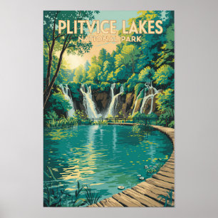 Poster Illustration de voyage du parc national des lacs d